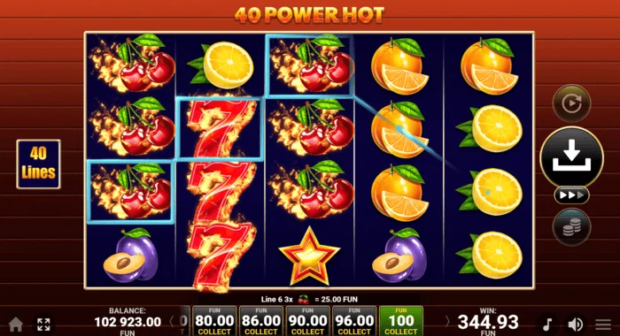 40 Power Hot Coin Boost -peruspelin voitto